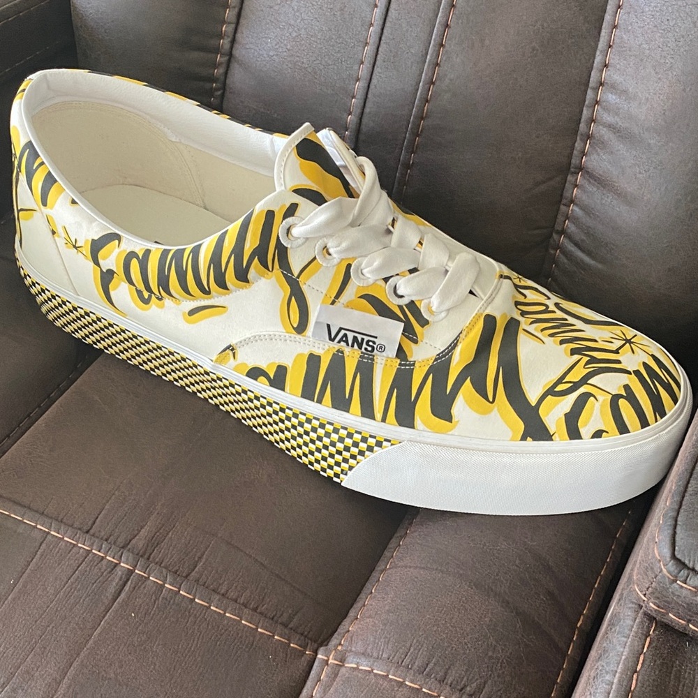 Vans Bold Yellow and Black Graphic Sneakers